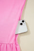 Contrast Striped Collar Patchwork Puff Sleeve Ruffle Hem Mini Dress